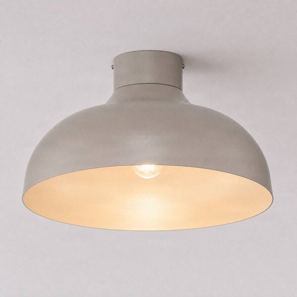 Luminex Stropní světlo Basca, béžové, kov, Ø 40 cm, E27, stmívatelný, Krémová / jantar, Obývací pokoj / jídelna, kov
