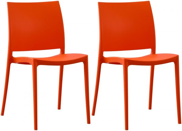 2x Židle Meton - Oranžová
