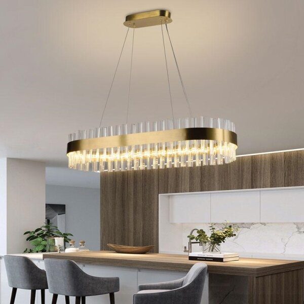 LED Stmívatelný křišťálový lustr na lanku LED/45W/230V + dálkové ovládání