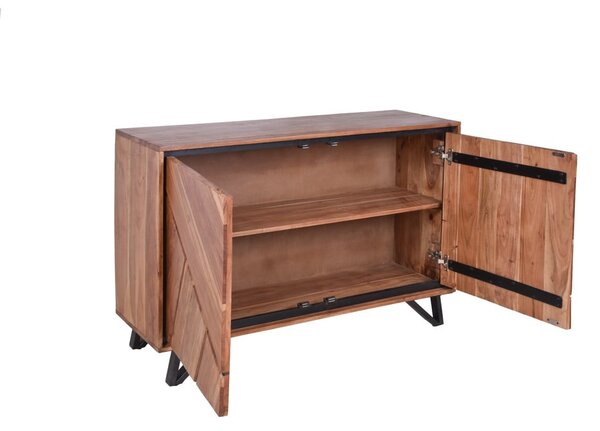 Skříňka z masivu akácie v přírodní barvě 120x78x40 cm Ambala – Interia Home & Living