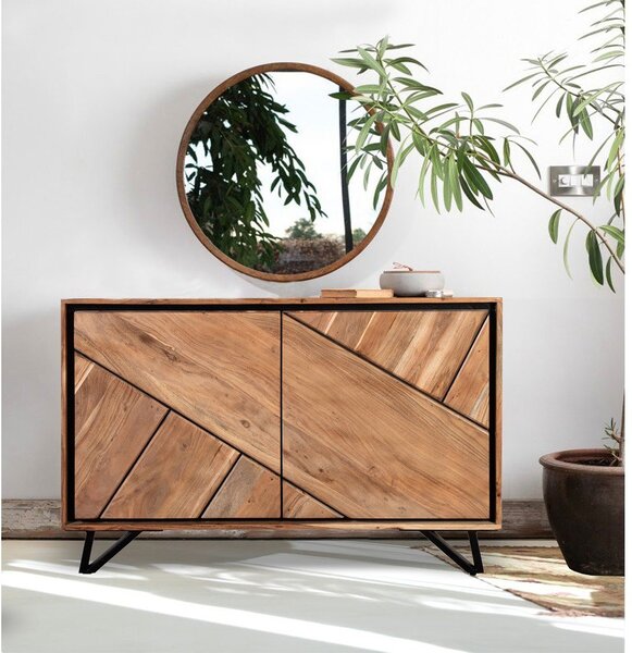 Skříňka z masivu akácie v přírodní barvě 120x78x40 cm Ambala – Interia Home & Living