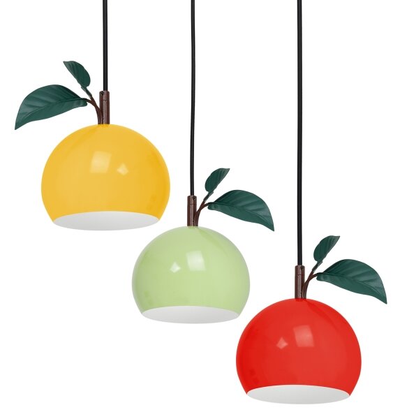 Lustr na lanku APPLE 3xE27/15W/230V pestrobarevná
