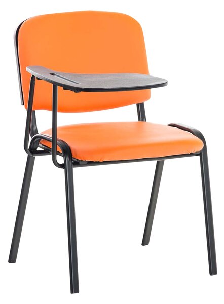 Židle Ken se skládacím stolem koženka - oranžová