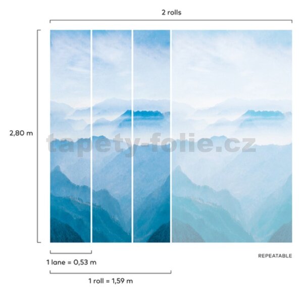 Vinylové fototapety na zeď MURALE ML1101, hory v oblacích, rozměr 1,59 m x 2,8 m, Grandeco