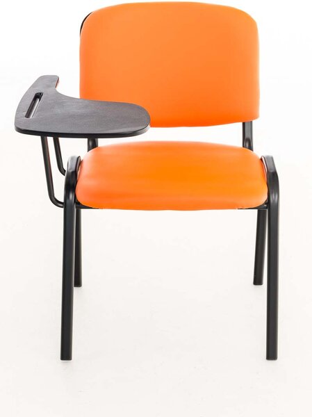 Židle Ken se skládacím stolem koženka - oranžová