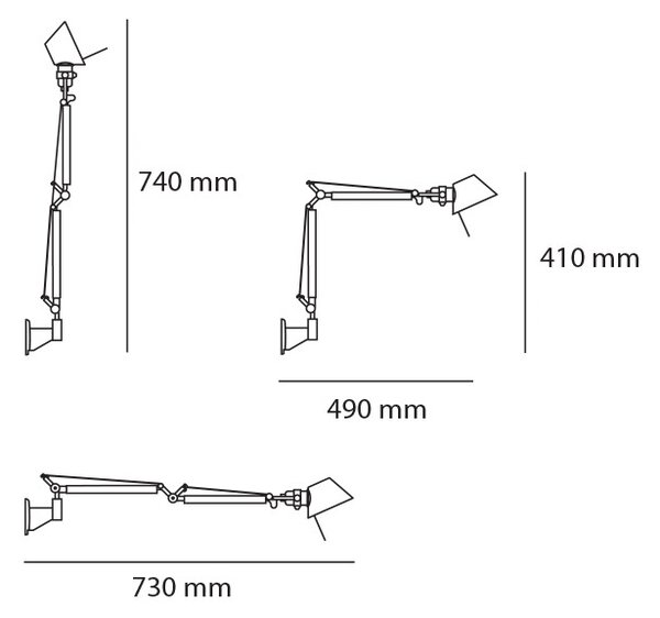 Artemide designová nástěnná svítidla Tolomeo Micro Parete