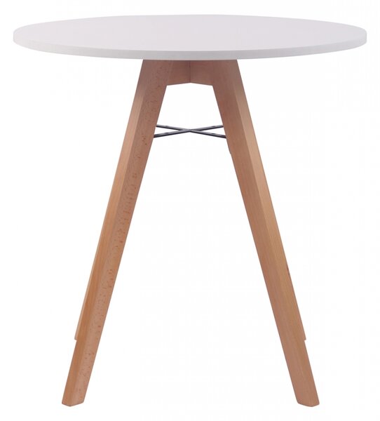 Jídelní stůl kulatý Viktor 75, nohy natura - v75 x Ø75 cm - Bílá