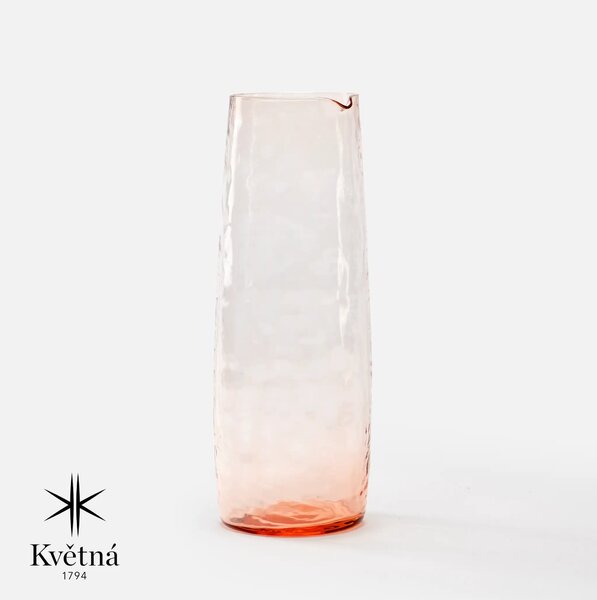 Fabini Skleněná karafa z foukaného skla FABINI & Tomáš Kučera 1 000 ml, světle růžová