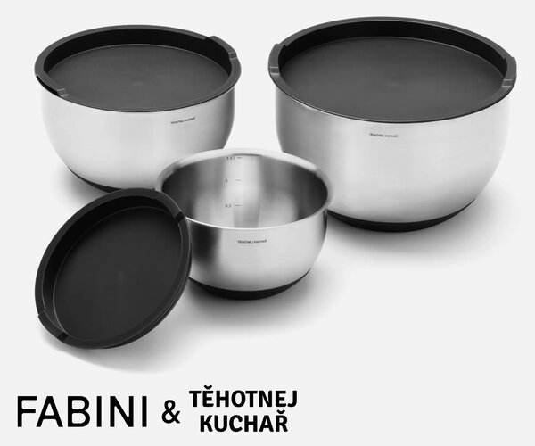 Fabini Sada mís FABINI & Těhotnej kuchař, 6 dílů - Nerezové mísy