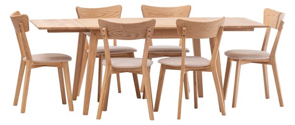 Dubový jídelní set Urbano-Diana béžová látka