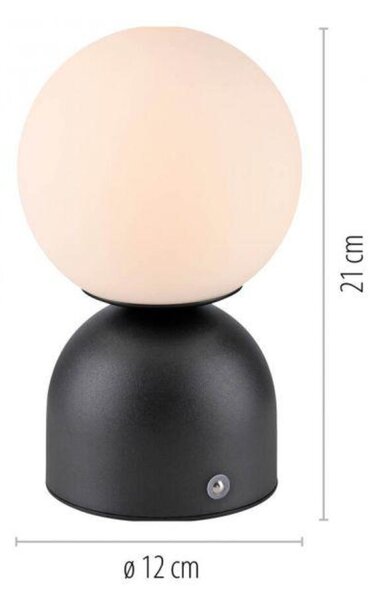 PAUL NEUHAUS JUST LIGHT Kolekce Schöner Wohnen LED bateriové stolní svítidlo RUDI, černé, přes USB 3000-6000K