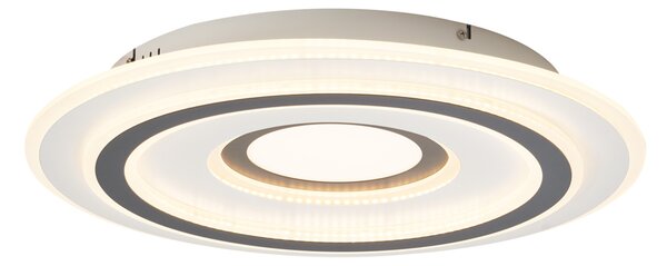 Designové stropní svítidlo bílé s tmavě šedými kulatými prvky vč. LED stmívatelné - Taylor