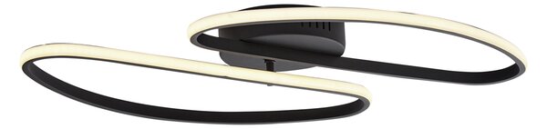 Designové stropní svítidlo matné černé 65 cm 3-krokové stmívatelné 2-světlo - Pepe