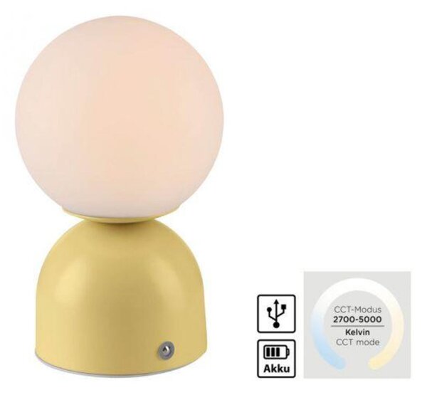 PAUL NEUHAUS JUST LIGHT Kolekce Schöner Wohnen LED bateriové stolní svítidlo RUDI, inspirováno květy, USB 3000-6000K