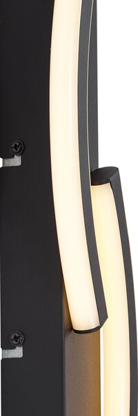 Designová nástěnná lampa černá 3-stupňová stmívatelná 2-světelná - Bummy