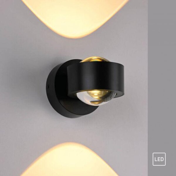 PAUL NEUHAUS JUST LIGHT Kolekce Schöner Wohnen LED nástěnné svítidlo CHIA, černé, Up- & Downlight 3000K