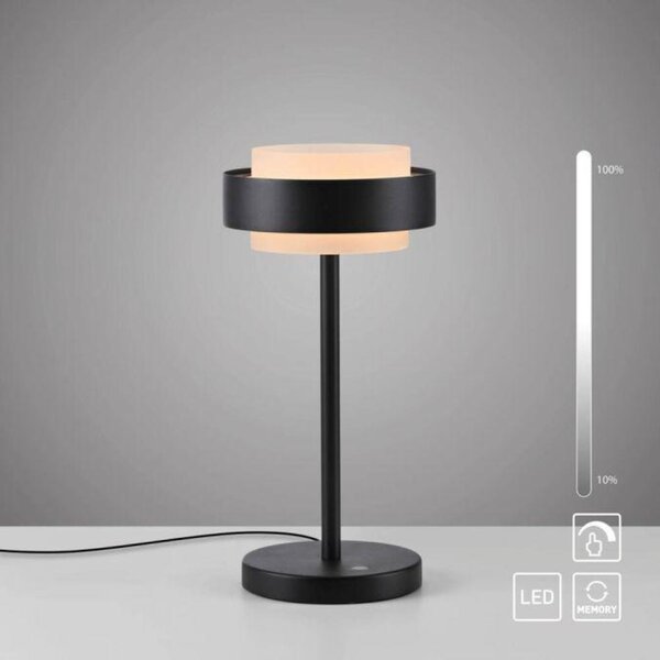 PAUL NEUHAUS JUST LIGHT Kolekce Schöner Wohnen LED stolní lampa Elmo černá dotykový stmívač 3000K