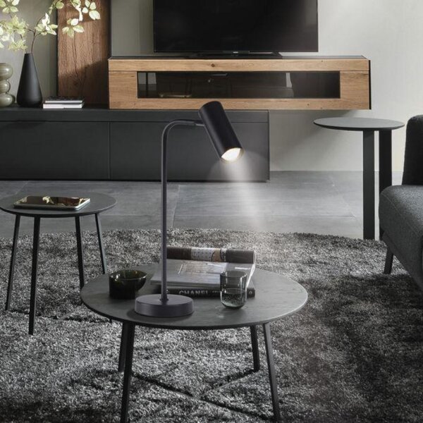 PAUL NEUHAUS JUST LIGHT Kolekce Schöner Wohnen LED stolní lampa RIK, černá, třída A, otočné a nastavitelné, šňůrový vypínač 3000K