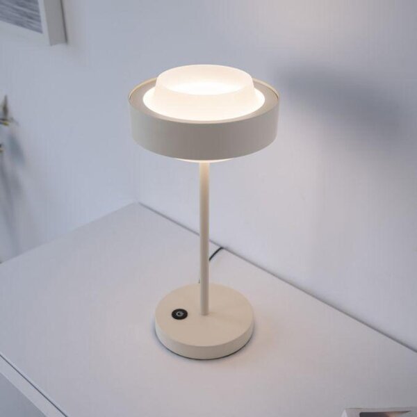 PAUL NEUHAUS JUST LIGHT Kolekce Schöner Wohnen LED stolní lampa Elmo písková barva dotykový stmívač 3000K