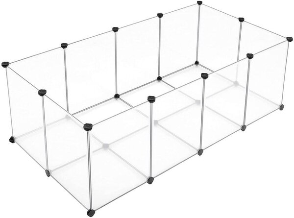Ohrádka pro malá zvířata z průhledného plastu BEN, 143x71x47cm, transparentní SongmicsHome