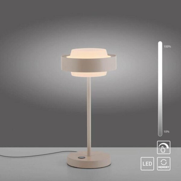 PAUL NEUHAUS JUST LIGHT Kolekce Schöner Wohnen LED stolní lampa Elmo písková barva dotykový stmívač 3000K