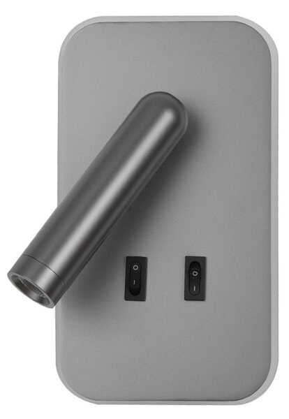Italux WL-83957-1-GR LED bodové nástěnné svítidlo Doria | 8W LED | 559lm | 3000K