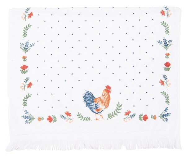 Clayre & Eef Kuchyňský ručník Chicken & Rooster, bavlněný 40x66 cm