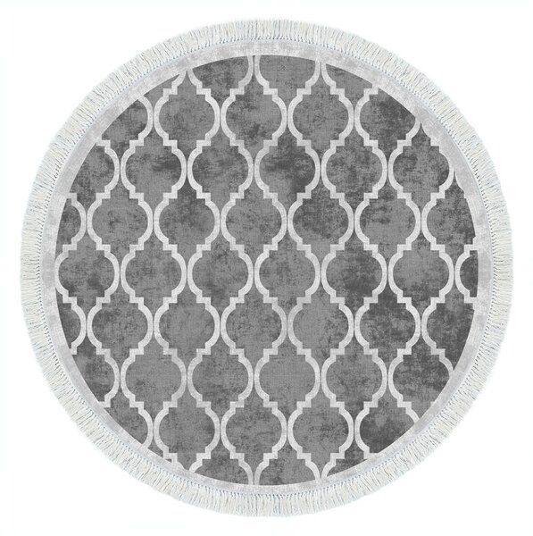 Conceptum Hypnose Kulatý koberec Fence 100 cm šedý