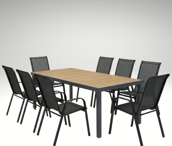 Vikio Venkovní zahradní set 190x90 pro 8 osob přírodní DK305-190P