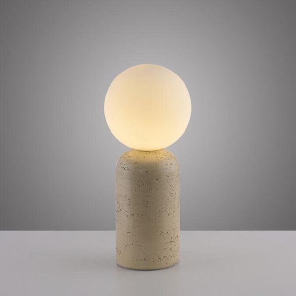 PAUL NEUHAUS JUST LIGHT Kolekce Schöner Wohnen stolní lampa TRAVENTA, písková barva, vzhled travertinu, nastavitelná hlava, G9 volitelná žárovka