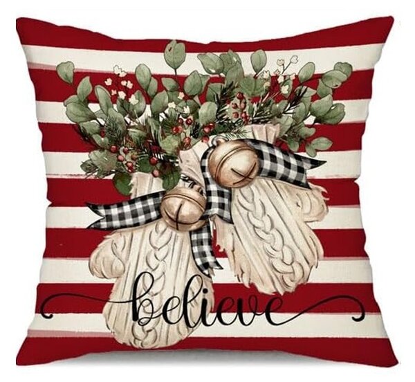 Vánoční povlak na polštář BELIEVE 45x45 cm, červený