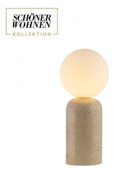 PAUL NEUHAUS JUST LIGHT Kolekce Schöner Wohnen stolní lampa TRAVENTA, písková barva, vzhled travertinu, nastavitelná hlava, G9 volitelná žárovka