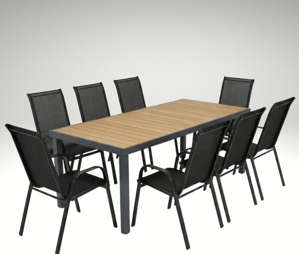 Vikio Venkovní zahradní set 190x90 pro 8 osob přírodní DK305-190P