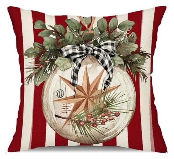 Vánoční povlak na polštář CHRISTMAS BALL 45x45 cm, červený