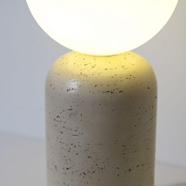 PAUL NEUHAUS JUST LIGHT Kolekce Schöner Wohnen stolní lampa TRAVENTA, písková barva, vzhled travertinu, nastavitelná hlava, G9 volitelná žárovka