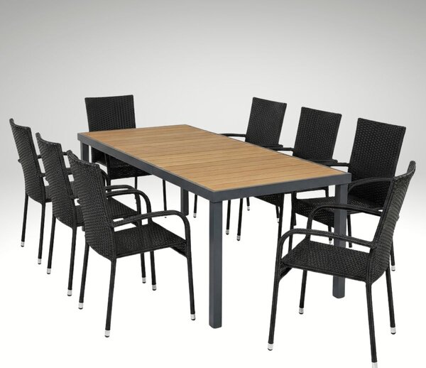 Vikio Zahradní set 190x90 pro 8 osob přírodní DT278-190P