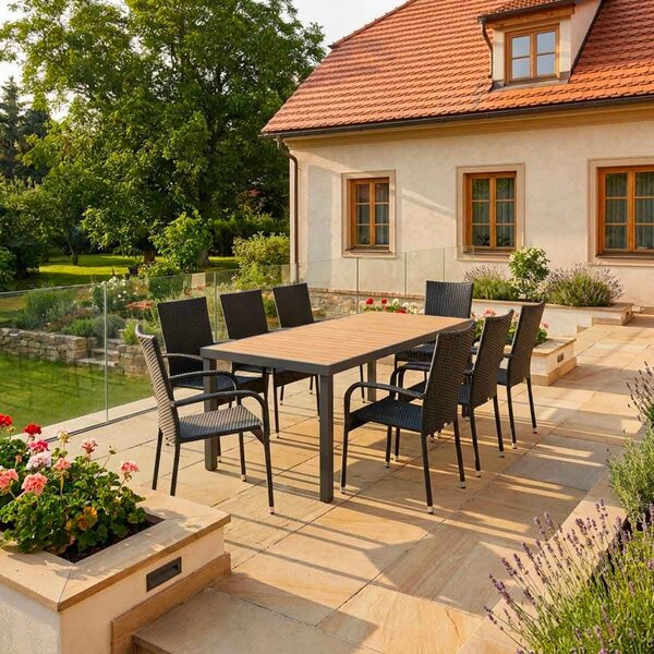Vikio Zahradní set 190x90 pro 8 osob přírodní DT278-190P
