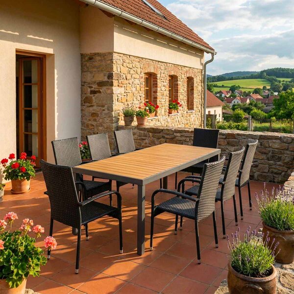 Vikio Zahradní set 190x90 pro 8 osob přírodní DT278-190P