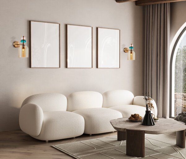 Italux WL-30263-1B-BRO-AMB nástěnné svítidlo Busco E27