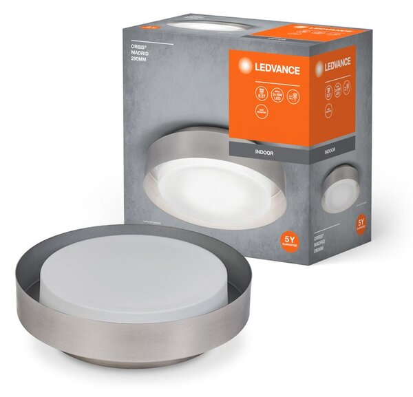 LED stropní svítidlo stříbrné E27 ORBIS MADRID 290 mm