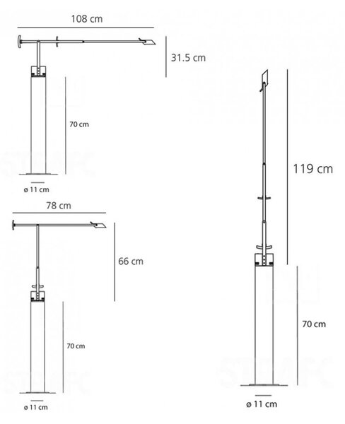 Artemide designové stojací lampy Tizio Terra