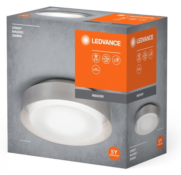 LED stropní svítidlo stříbrné E27 ORBIS MADRID 290 mm