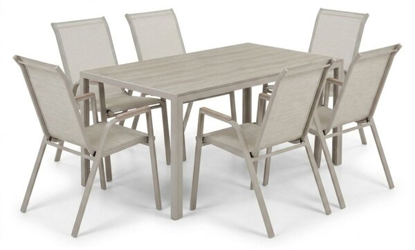 Vikio Zahradní jídelní set 150x90 pro 6 osob bežová AZS156BE-6
