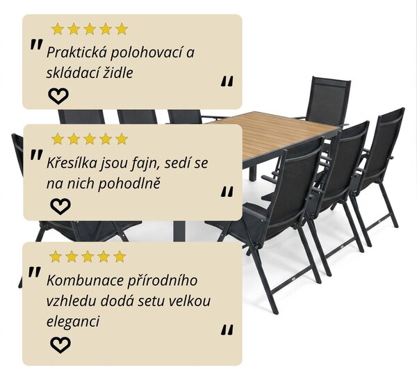 Vikio Zahradní set 190x90 pro 8 osob přírodní V138-190P
