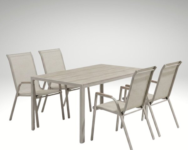 Vikio Zahradní jídelní set 150x90 pro 4 osoby bežová AZS156BE-4