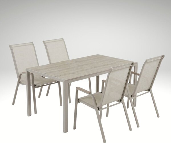 Vikio Zahradní jídelní set 150x90 pro 4 osoby bežová AZS156BE-4