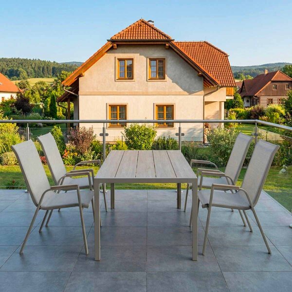 Vikio Zahradní jídelní set 150x90 pro 4 osoby bežová AZS156BE-4