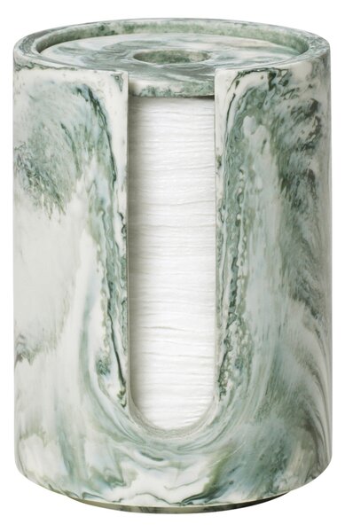 FERM LIVING Krabička na vatové polštářky Mist, Emerald / Off-White