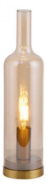 PAUL NEUHAUS JUST LIGHT Stolní lampa BOTTLE, jantarové sklo, šňůrový vypínač, vyměnitelná žárovka