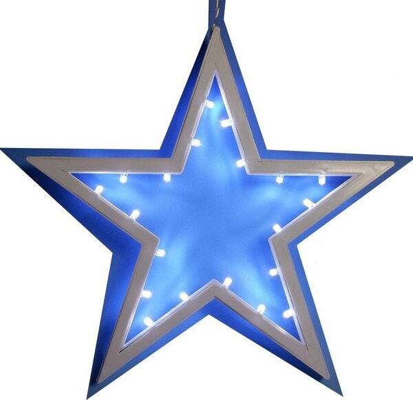Vánoční závěsná hvězda 25,5 cm, 20 LED, studeně bílá
